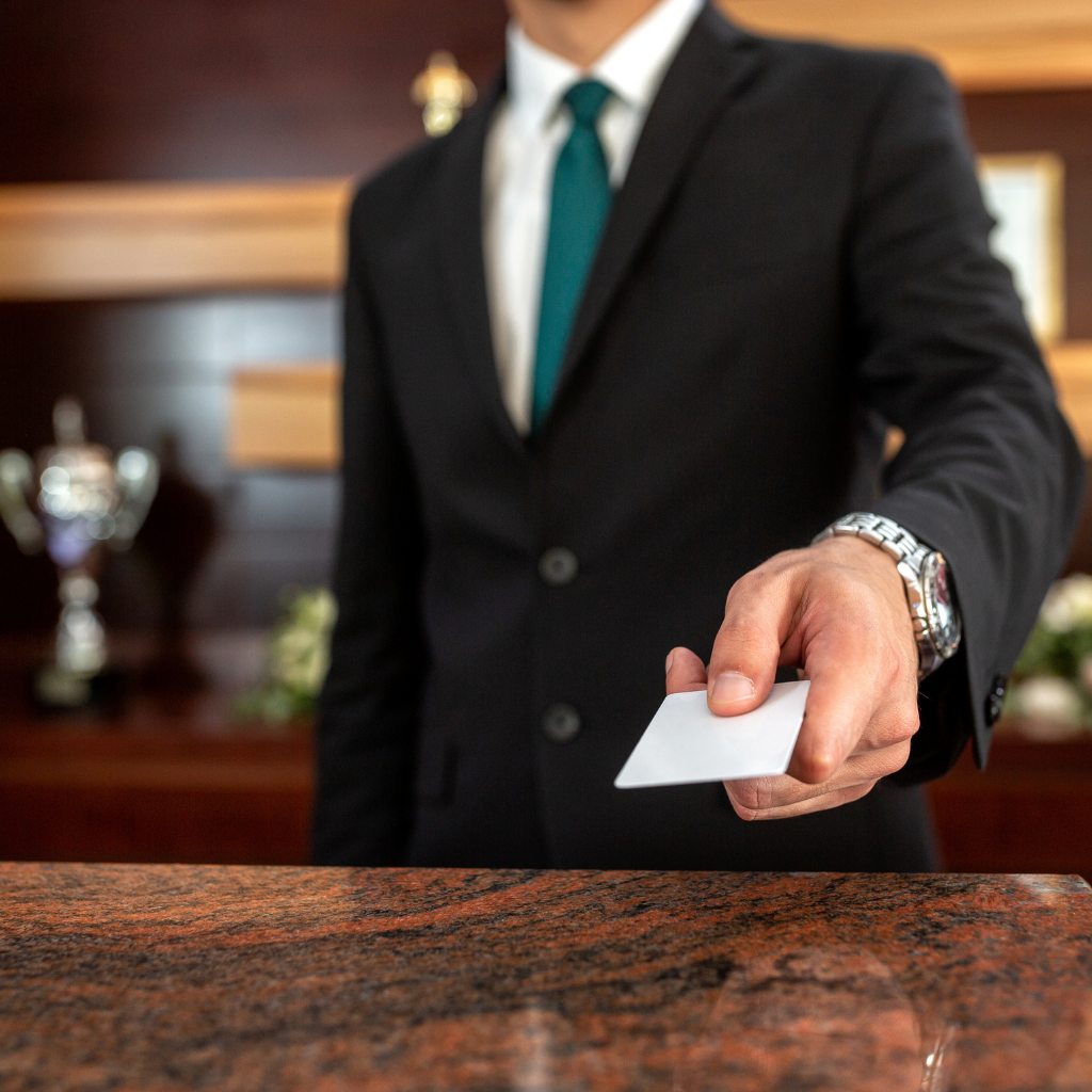 front desk at hotel